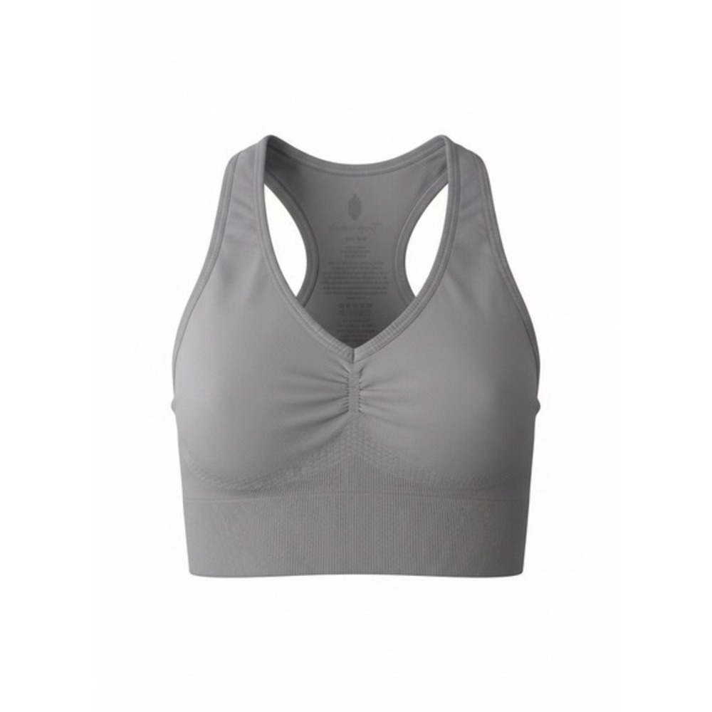 Free People Movement Good Karma Crop Bra Grey V-Neck Racerback XXS/XS